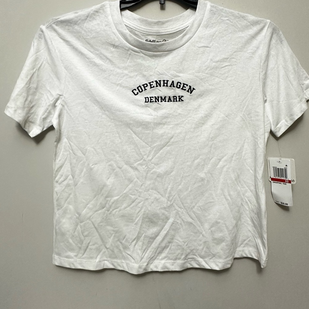 Rebellious One White Tee with Black Script Logo